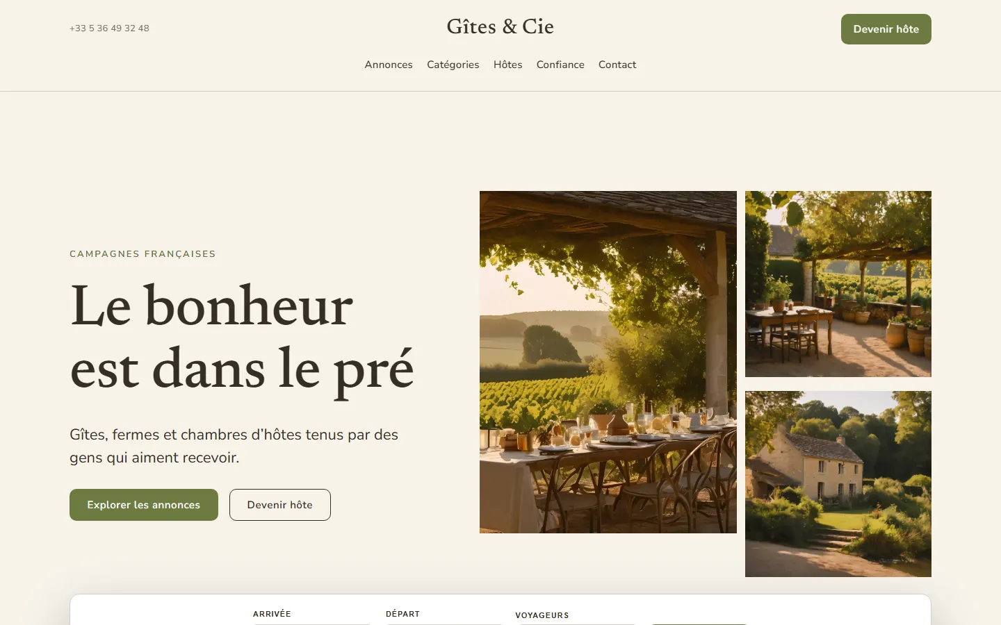 Gîtes & Cie — Accueil